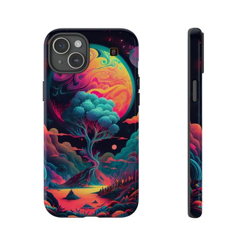 iPhone 14 | 14 Pro | 14 Plus | 14 Pro Max | 15 | 15 Pro | 15 Plus | 15 Pro Max – Artistic,CosmicTree,Harmony,Vibrant – front-and-side