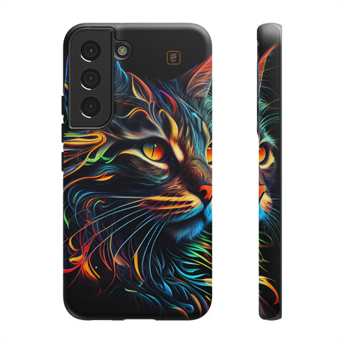 Galaxy S22 | S22 Plus | S22 Ultra | S23 | S23 Plus | S23 Ultra – Abstract,Cat,Colorful,Vibrant – front-and-side