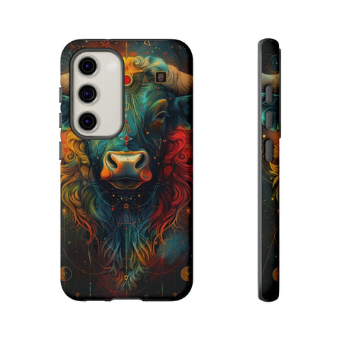 Galaxy S22 | S22 Plus | S22 Ultra | S23 | S23 Plus | S23 Ultra | S24 | S24 Plus | S24 Ultra – Astrology,Bull,Colorful,Taurus – front-and-side