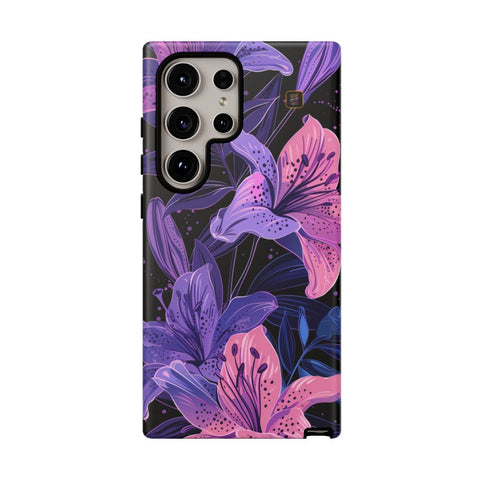 Galaxy S22 | S22 Plus | S22 Ultra | S23 | S23 Plus | S23 Ultra | S24 | S24 Plus | S24 Ultra – DarkFantasy,Floral,Intricate,Lilies – front
