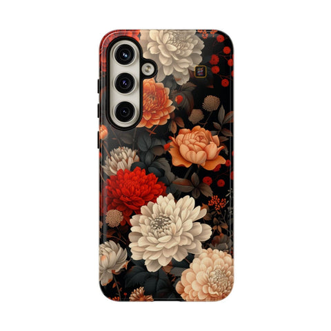 Galaxy S22 | S22 Plus | S22 Ultra | S23 | S23 Plus | S23 Ultra | S24 | S24 Plus | S24 Ultra – CherryBlossoms,Chrysanthemums,FloralWallpaper,IntricateDesign – front