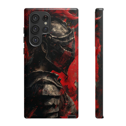 Galaxy S22 | S22 Plus | S22 Ultra | S23 | S23 Plus | S23 Ultra | S24 | S24 Plus | S24 Ultra – Armor,Knight,Medieval,RedPlume – front-and-side