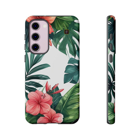 Galaxy S22 | S22 Plus | S22 Ultra | S23 | S23 Plus | S23 Ultra | S24 | S24 Plus | S24 Ultra – Botanical,Floral,Hibiscus,Tropical – front-and-side