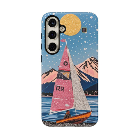 Galaxy S22 | S22 Plus | S22 Ultra | S23 | S23 Plus | S23 Ultra | S24 | S24 Plus | S24 Ultra – Aurora,Mountains,Sailboat,Whimsical – front