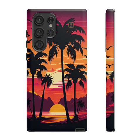 Galaxy S22 | S22 Plus | S22 Ultra | S23 | S23 Plus | S23 Ultra – Beachscape,Dawn,PalmTrees,Tropical – front-and-side
